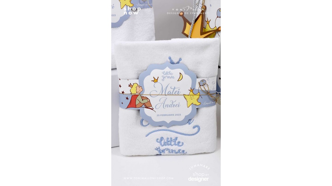 Trusou de botez cu broderie personalizata pentru baieti, Micul print, Le petit prince  5